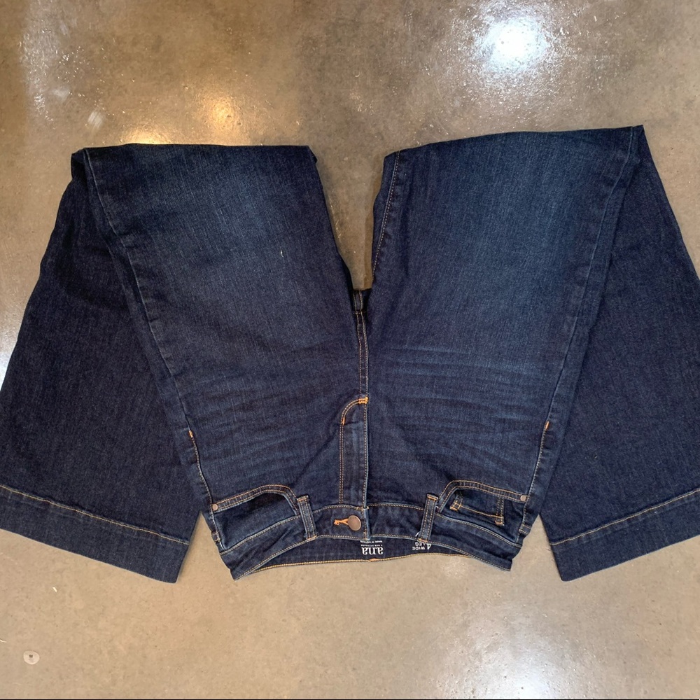 Wide leg dark wash jeans